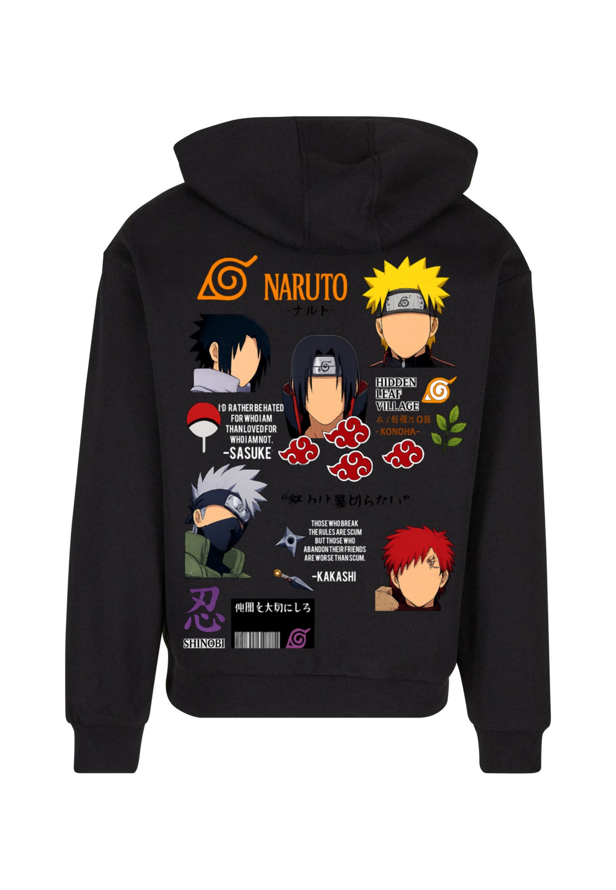 Naruto Shippuden Hoodie Zwart – Anime Hoodie Unisex